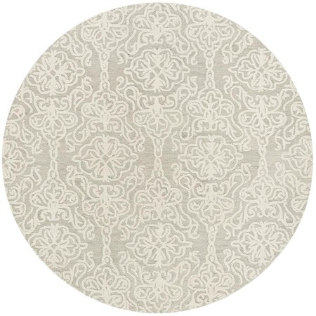 Safavieh 4 x 4 ft. Blossom Contemporary Round Hand Tufted Rug; Silver & Ivory BLM112G-4R
